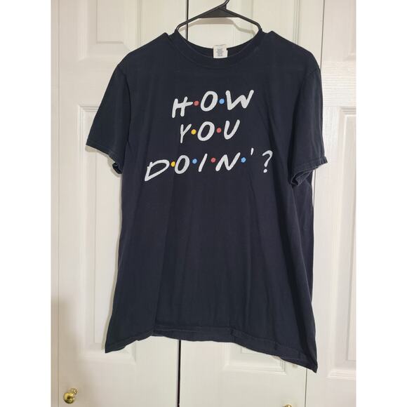 Gildan large unisex black " how you doin" graphic tee - Picture 1 of 6